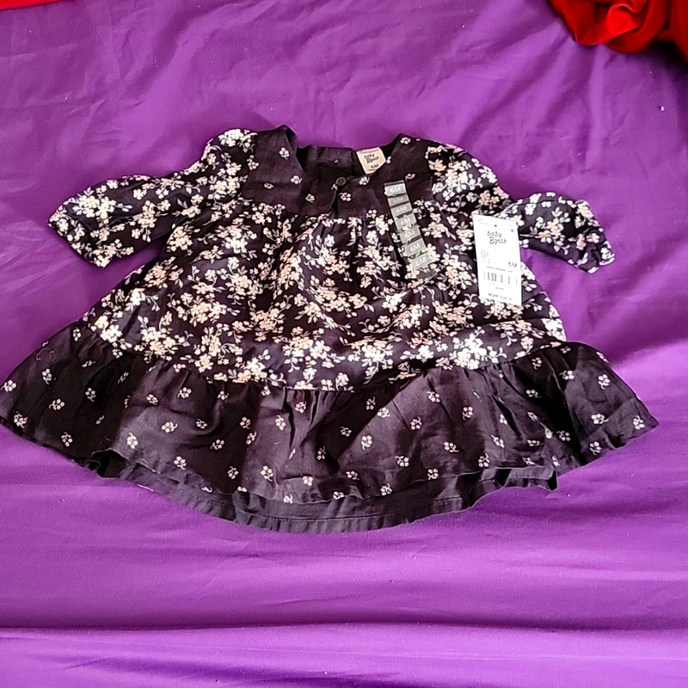 Baby B'Gosh black floral dress